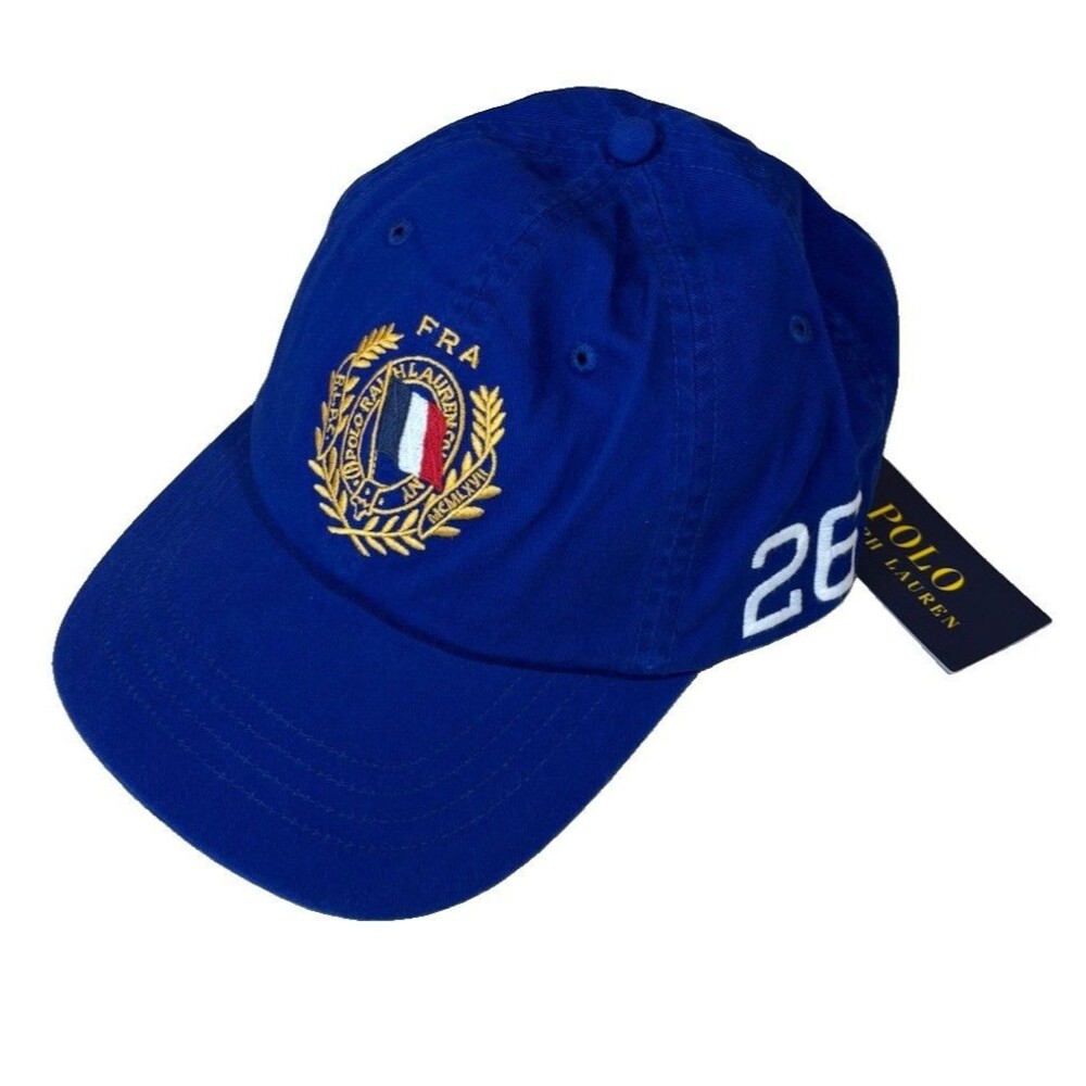 NWT Polo Ralph Lauren France Crest Soccer 2026 Blue Strapback hat cap Football